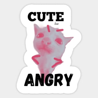 Cute but Angry Cat Sticker